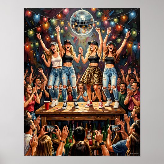 Middernacht Feest Energie Feestposter Poster (Voorkant)