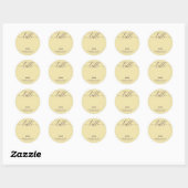 Middernacht Feige & Champagne Script Tafel Nummers Ronde Sticker (Vel)