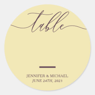 Middernacht Feige & Champagne Script Tafel Nummers Ronde Sticker