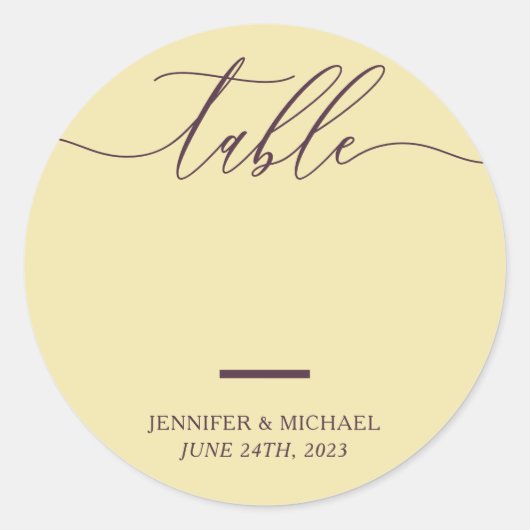 Middernacht Feige & Champagne Script Tafel Nummers Ronde Sticker (Voorkant)