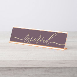 Middernacht Figuur & Champagne Script Tafel Gerese Bureau Naambordje