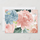 middernacht floral gold script baby shower uitnodi (Achterkant)