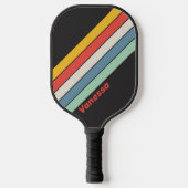  middernacht gestreept met naam pickleball paddle (Voorkant)