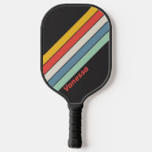  middernacht gestreept met naam pickleball paddle (Achterkant)