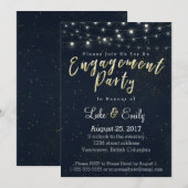 Middernacht Glamour Verlovingspartij Kaart (Voorkant / Achterkant)