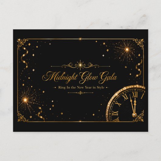 Middernacht Glans Gala Bedankt Briefkaart (Voorkant)