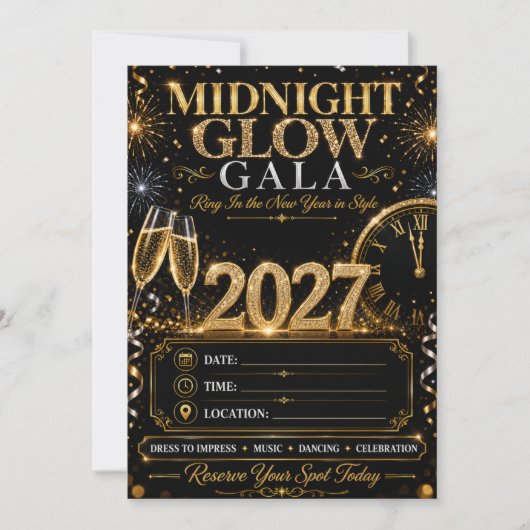 Middernacht Glans Gala Kaart (Voorkant)