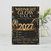 Middernacht Glans Gala Kaart (Staand voorkant)