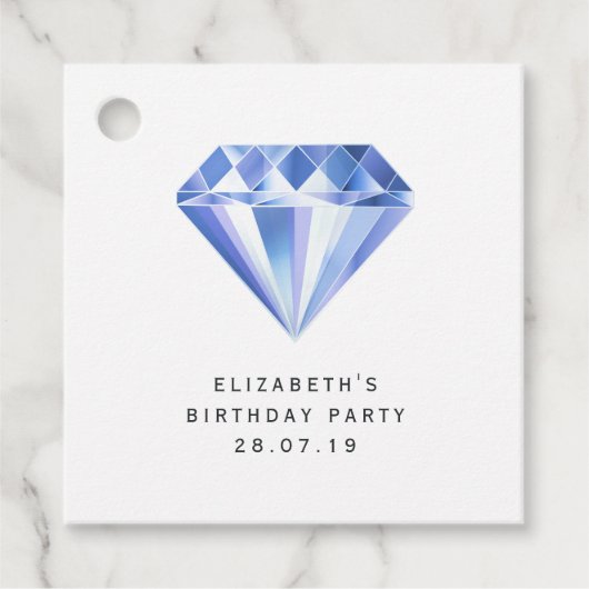 Middernacht Glimmer Diamant Bedankjes Labels (Voorkant)