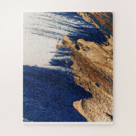 Middernacht Goud: Abstracte Elegantie Legpuzzel