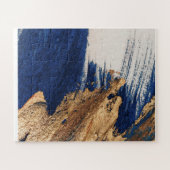 Middernacht Goud: Abstracte Elegantie Legpuzzel (Horizontaal)