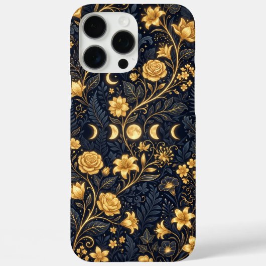 Middernacht Gouden Botanische Bloei Case-Mate iPhone Case (Achterkant)