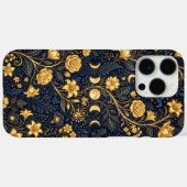 Middernacht Gouden Botanische Bloei Case-Mate iPhone Case (Achterkant (horizontaal))
