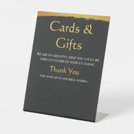 Middernacht Gouden Huwelijkskaarten & Cadeaus Reclamebord Met Voetstuk