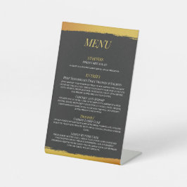 Middernacht Gouden Huwelijksmenu Reclamebord Met Voetstuk