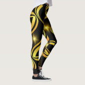 Middernacht Gouden Streak Broek Leggings (Rechts)