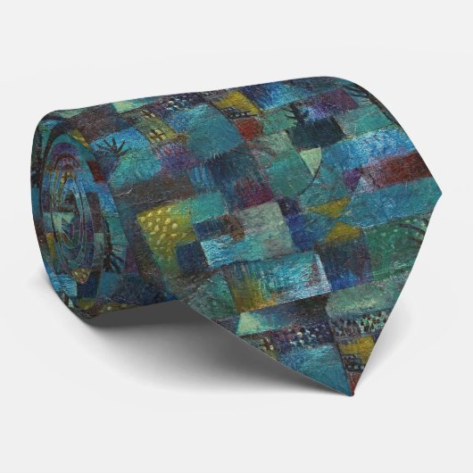 Middernacht Grid Tie – Verfijnde Abstracte Stropdas (Opgerold)