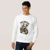 Middernacht Halloween Biker Skelet Trui (Voorkant volledig)