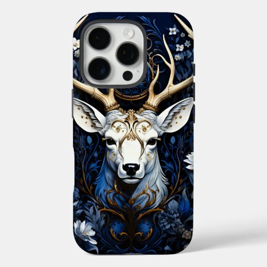 Middernacht Hemels Bloemrijk Gotisch Hert Case-Mate iPhone Case (Achterkant)
