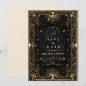 Middernacht Hemels Luxe Huwelijk Save The Date (Voorkant / Achterkant)