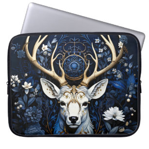 Middernacht Hemelse Bloemrijke Gotische Herten Laptop Sleeve
