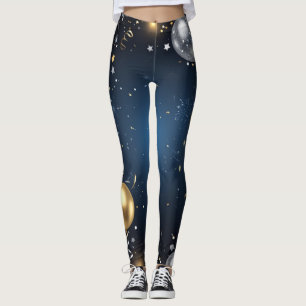 Middernacht in goud en zilver leggings