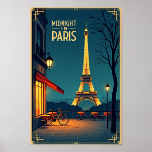 Middernacht in Parijs – Vintage Travel Poster
