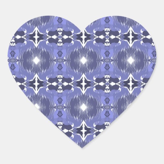 Middernacht Indigo Kaleidoscoop Hart Sticker (Voorkant)