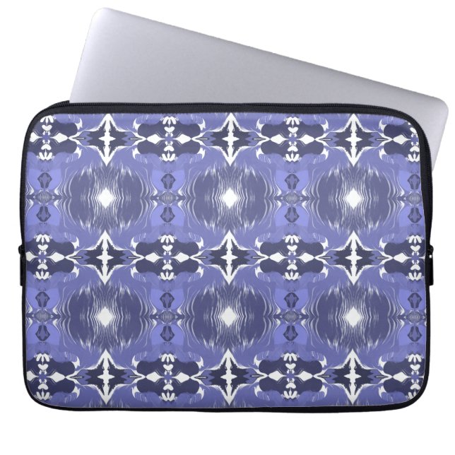 Middernacht Indigo Kaleidoscoop  Laptop Sleeve (Voorkant)