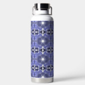 Middernacht Indigo Kaleidoscoop  Waterfles (Achterkant)