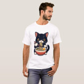 Middernacht Kat Ramen Buddy T-shirt (Voorkant volledig)