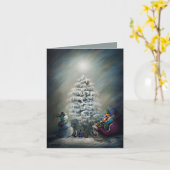 Middernacht Kerstmagie Kaart (Gele Bloem)
