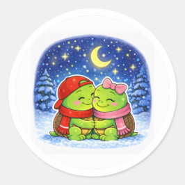Middernacht Kerstmagie Ronde Sticker