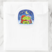 Middernacht Kerstmagie Ronde Sticker (Tas)