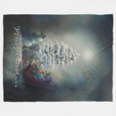Middernacht Kerstmis Fleece Deken (Voorkant (Horizontaal))