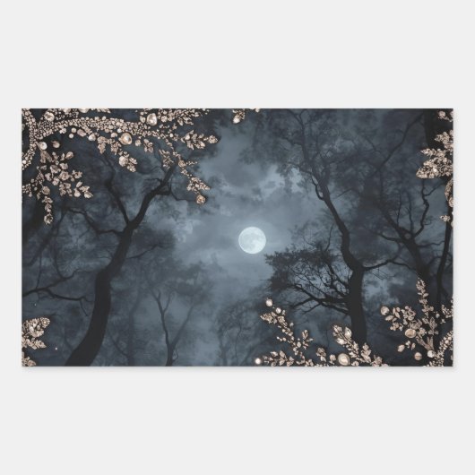 Middernacht Kristal Rechthoekige Sticker (Voorkant)