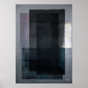 Middernacht Leiste Kleurveld Abstracte Moderne Wan Poster