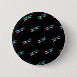 Middernacht Libellen Ronde Button 5,7 Cm
