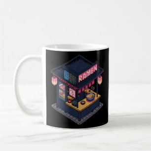 Middernacht Lofi Pixel Art Ramen Winkel Koffiemok