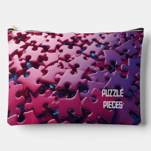 Middernacht Magenta Puzzelstuk Opbergzakje Etui (Voorkant)