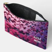 Middernacht Magenta Puzzelstuk Opbergzakje Etui (Open)