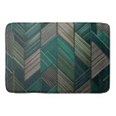 Middernacht Malachiet: Modern Art Deco Teal Badmat (Voorkant)