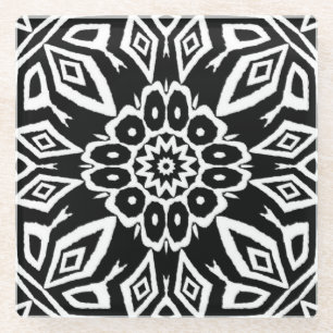 Middernacht Mandala Glazen Onderzetter