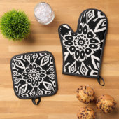 Middernacht Mandala Ovenwant & Pannenlap Set (Top down)