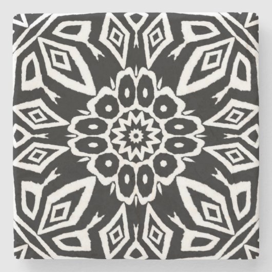 Middernacht Mandala Stenen Onderzetter (Voorkant)