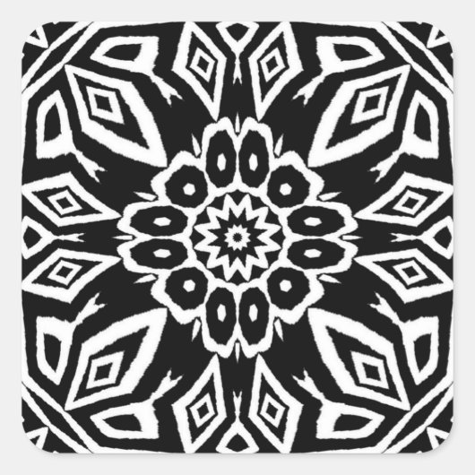 Middernacht Mandala Vierkante Sticker (Voorkant)