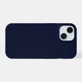 Middernacht marineblauwe effen kleur iPhone 15 case (Achterkant horizontaal)