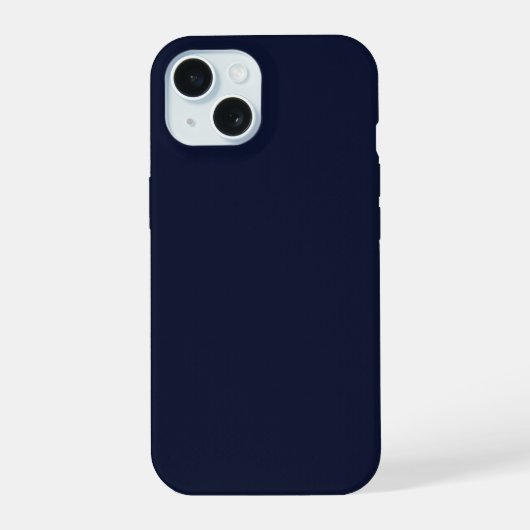 Middernacht marineblauwe effen kleur iPhone 15 case (Achterkant)