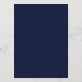 Middernacht marineblauwe effen kleur menu (Achterkant)