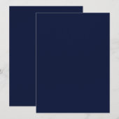 Middernacht marineblauwe effen kleur menu (Voorkant / Achterkant)